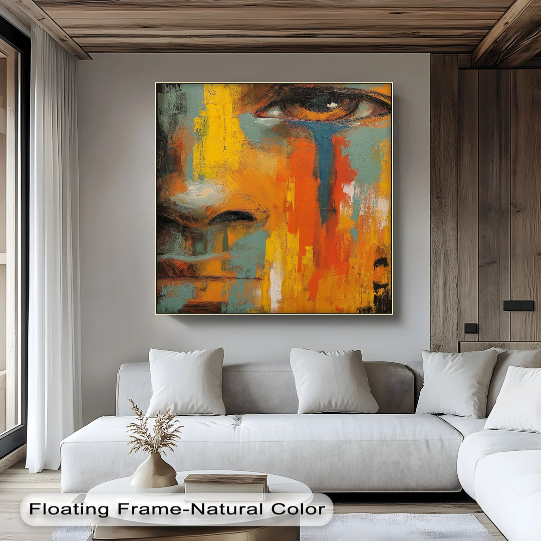 Tears of Expression – Emotional Abstract Face Canvas Print - MyPhotoStation