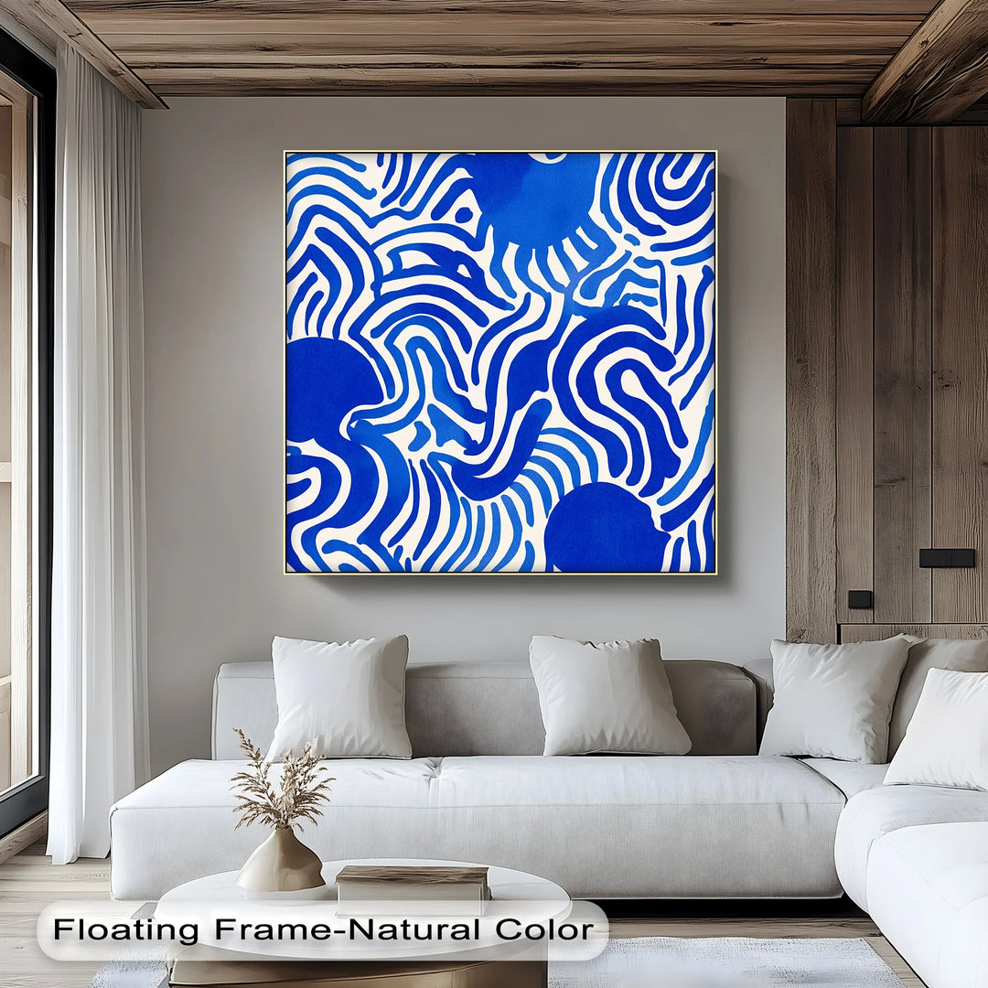 Electric Rhythm – Modern Blue Patterned Canvas Print - MyPhotoStation