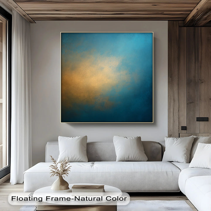 Golden Horizon Fade – Deep Blue and Amber Canvas Print - MyPhotoStation