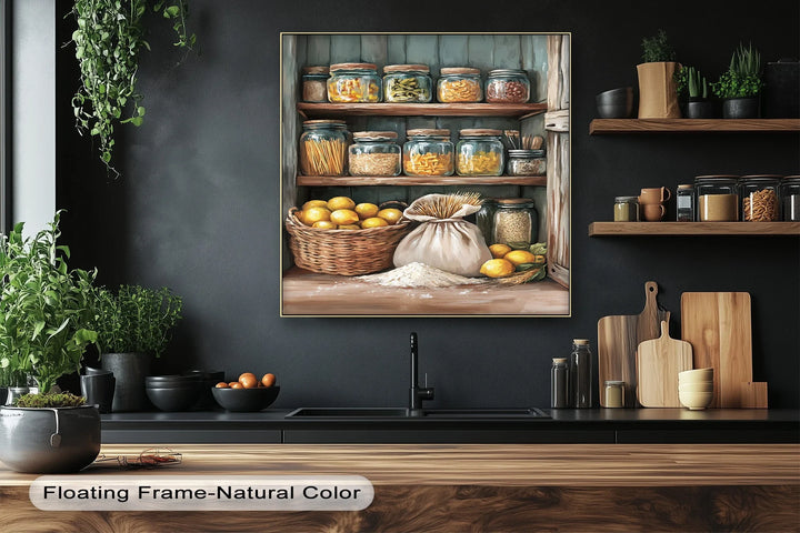 Rustic Pantry Stock – Mediterranean Kitchen Shelf Canvas Print - MyPhotoStation