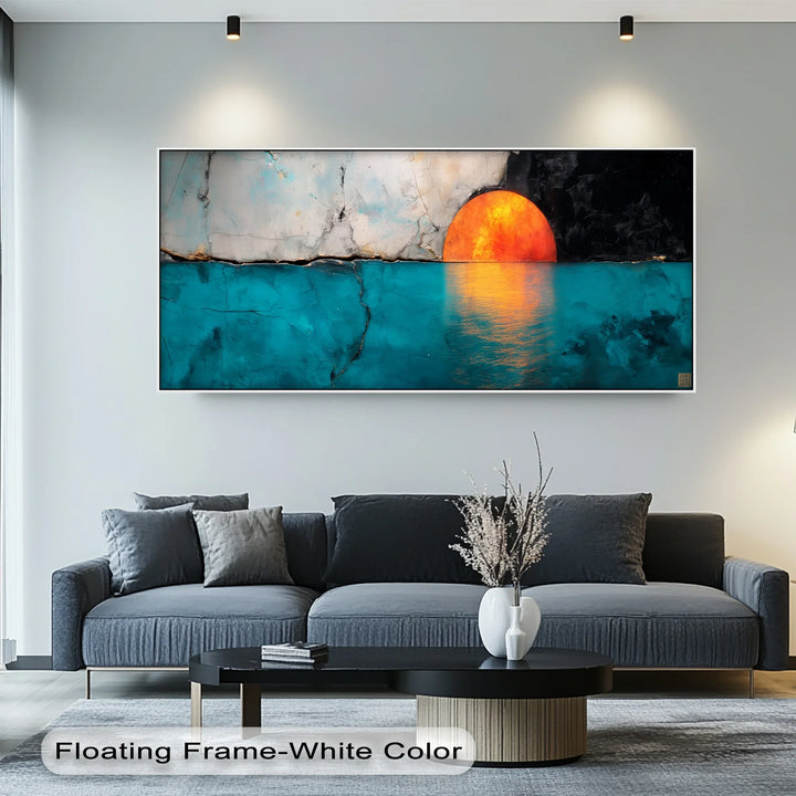 Crimson Horizon – Sunset Reflection Abstract Canvas Print - MyPhotoStation