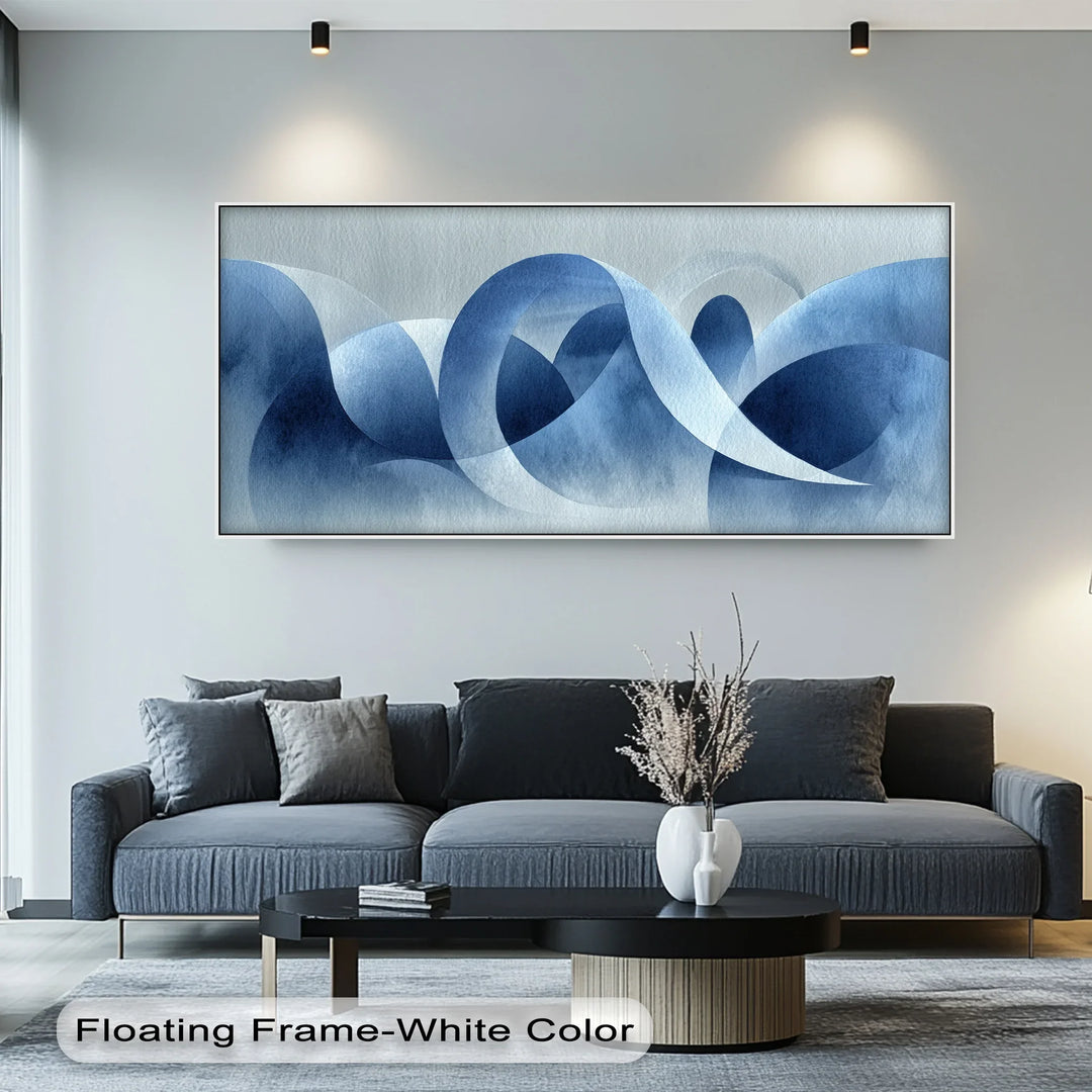 Waves of Clarity – Blue Abstract Flow Canvas Print - MyPhotoStation
