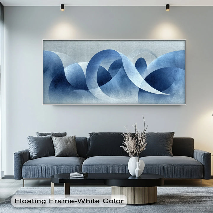 Waves of Clarity – Blue Abstract Flow Canvas Print - MyPhotoStation