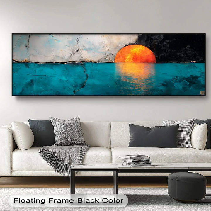Crimson Horizon – Sunset Reflection Abstract Canvas Print - MyPhotoStation