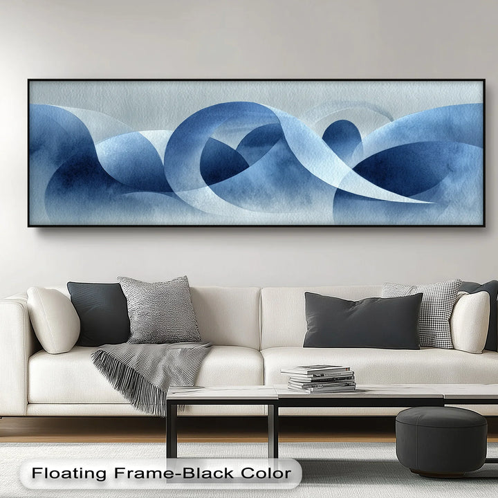 Waves of Clarity – Blue Abstract Flow Canvas Print - MyPhotoStation