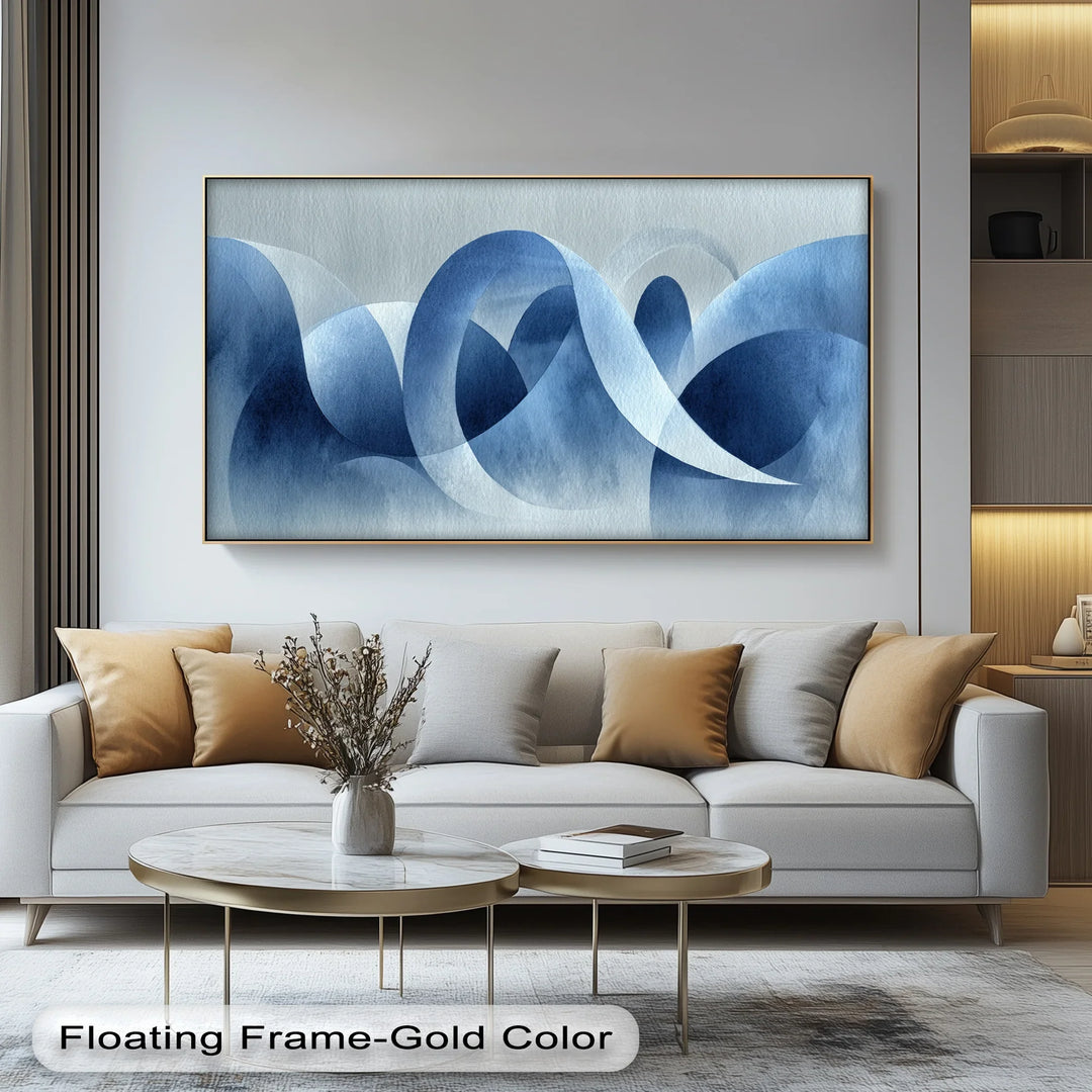 Waves of Clarity – Blue Abstract Flow Canvas Print - MyPhotoStation