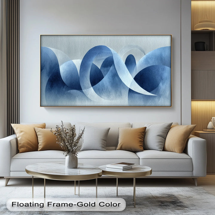 Waves of Clarity – Blue Abstract Flow Canvas Print - MyPhotoStation