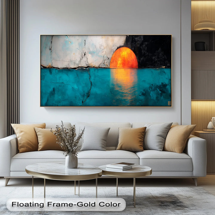 Crimson Horizon – Sunset Reflection Abstract Canvas Print - MyPhotoStation