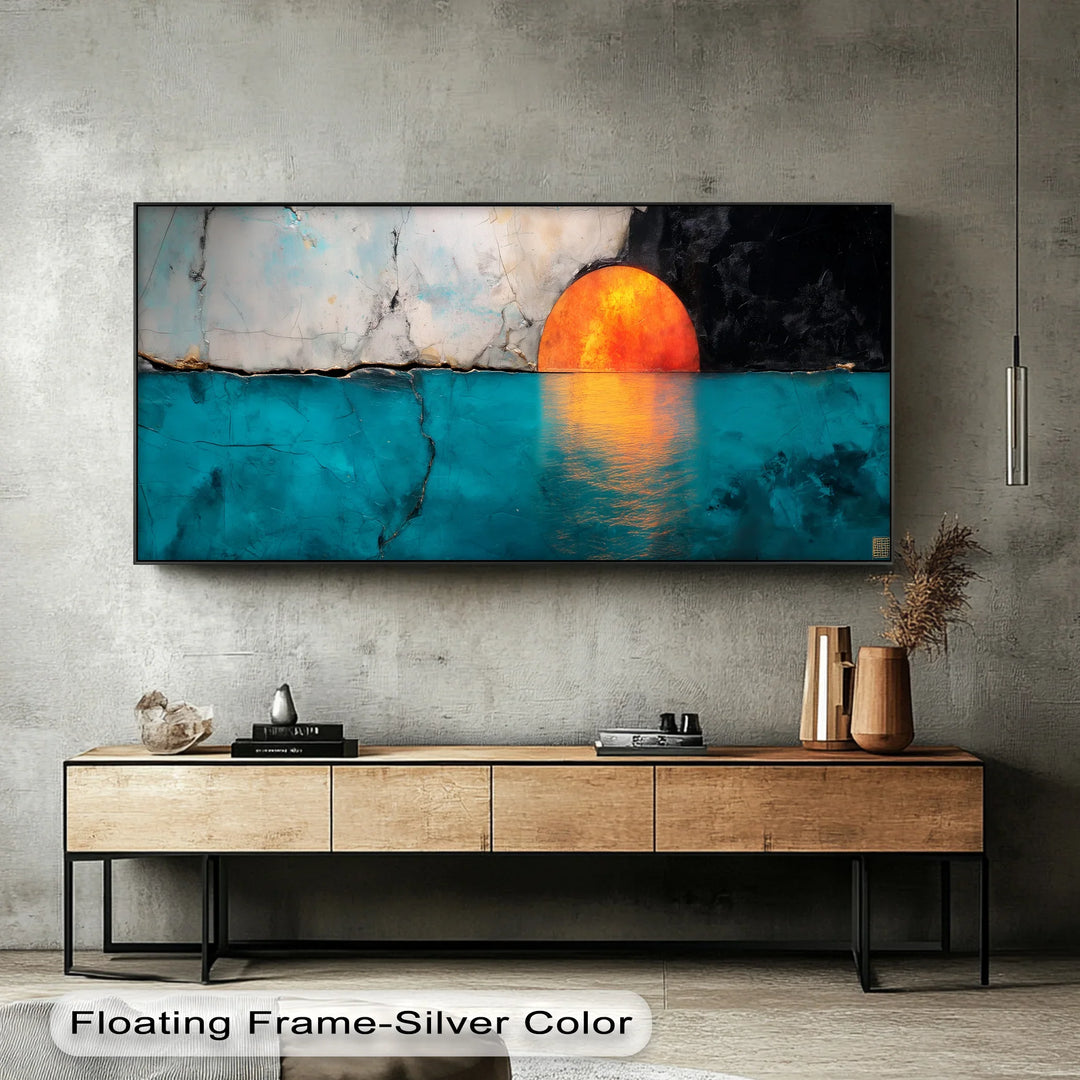Crimson Horizon – Sunset Reflection Abstract Canvas Print - MyPhotoStation
