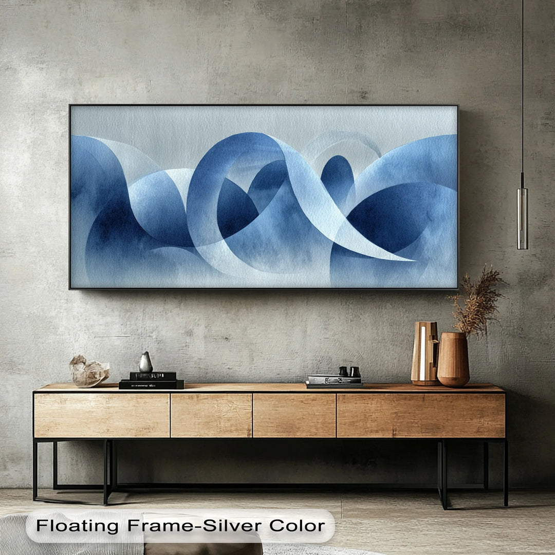 Waves of Clarity – Blue Abstract Flow Canvas Print - MyPhotoStation