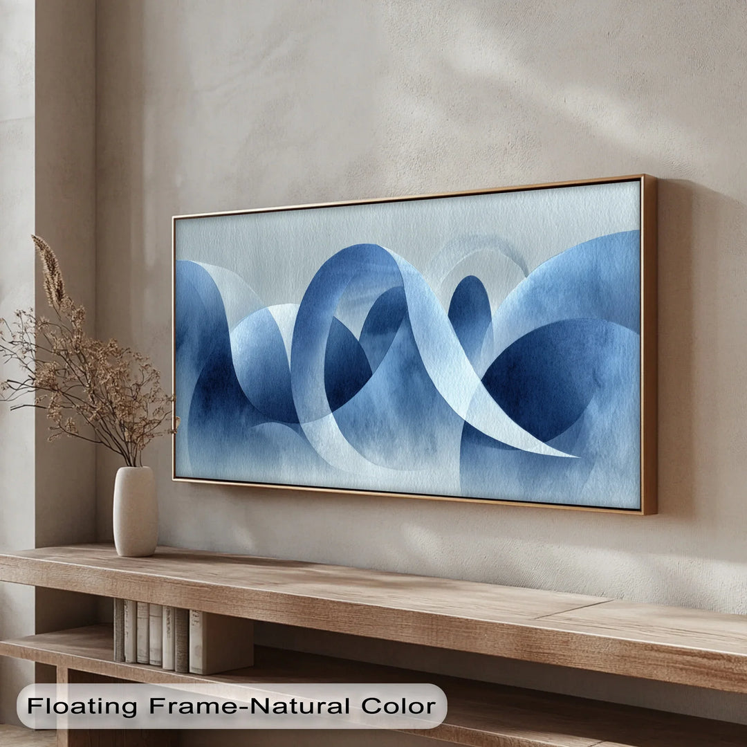 Waves of Clarity – Blue Abstract Flow Canvas Print - MyPhotoStation