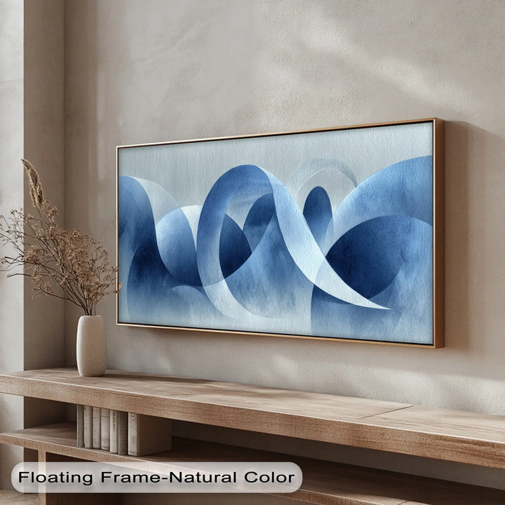 Waves of Clarity – Blue Abstract Flow Canvas Print - MyPhotoStation