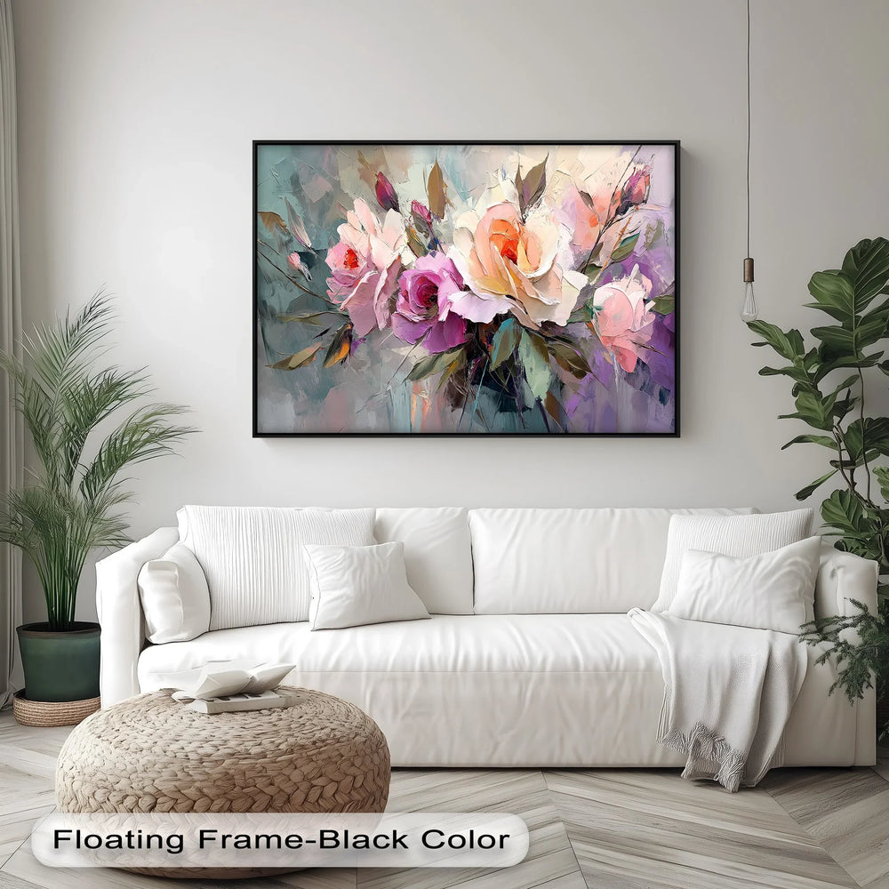 Romantic Rose Garden – Pink Floral Canvas Print - MyPhotoStation