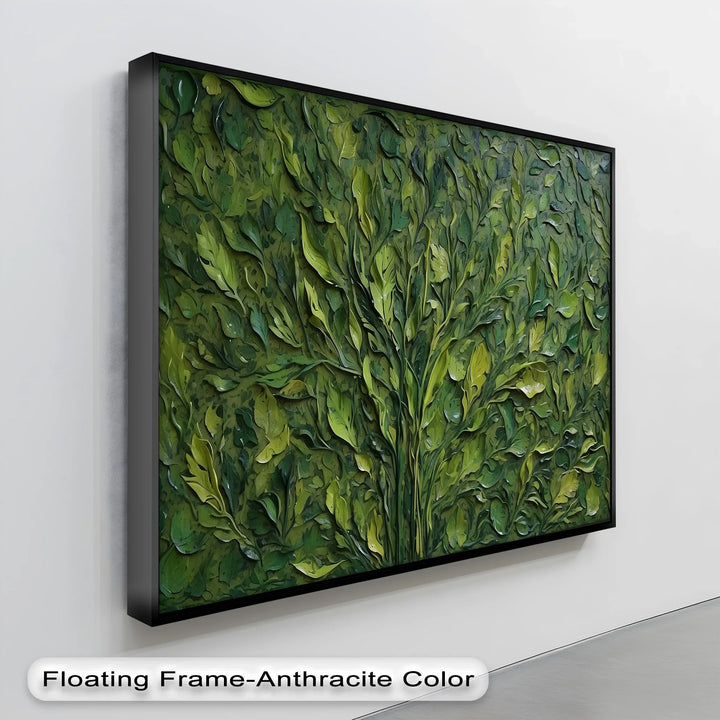 Verdant Bloom – Lush Textured Leaf Abstract Canvas Print - MyPhotoStation