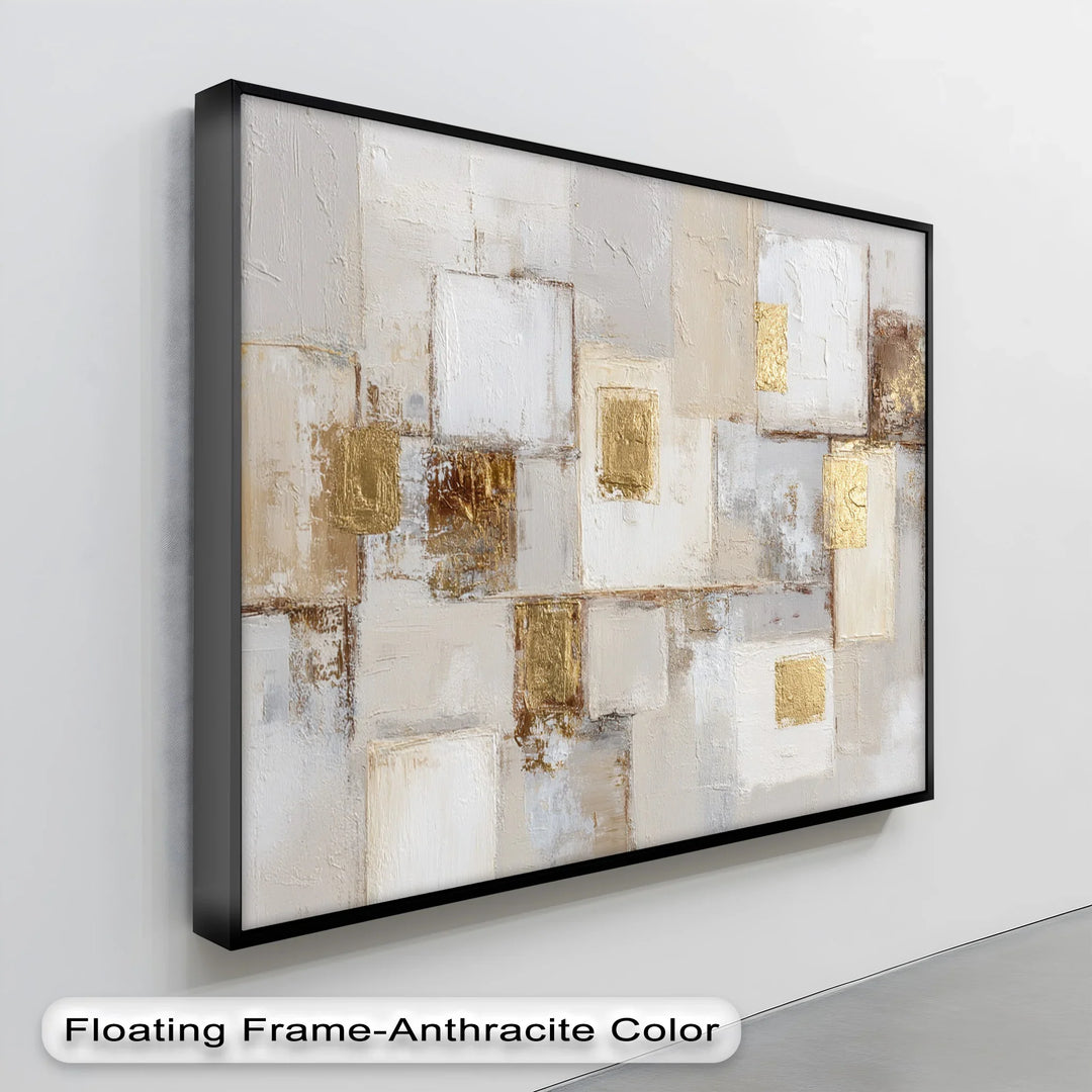 Golden Harmony in Neutrals – Abstract Texture Canvas Print - MyPhotoStation