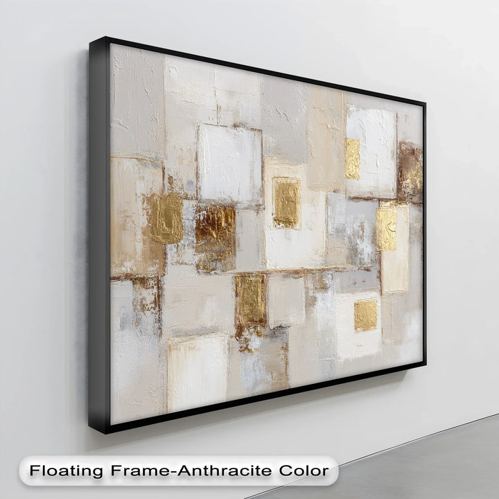 Golden Harmony in Neutrals – Abstract Texture Canvas Print - MyPhotoStation