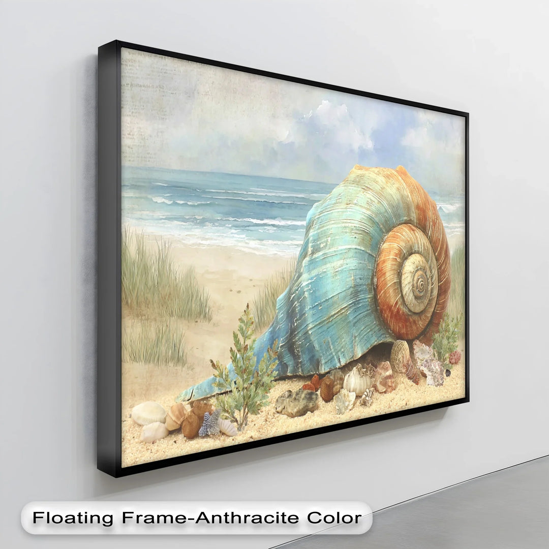 Coastal Tranquility – Sea Shell on the Shoreline Canvas Print - MyPhotoStation