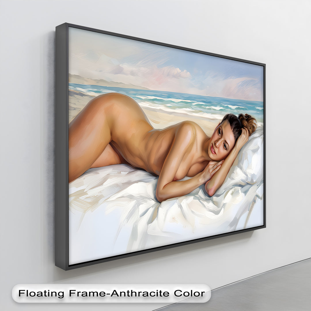 Bare Bliss – Nude Beach Framed Erotic Canvas Wall Art | Naked Art