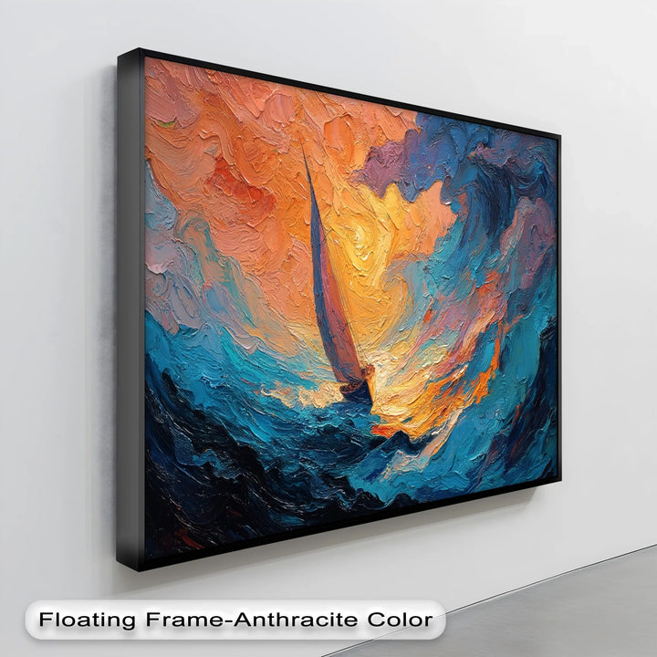 Into the Storm – Abstract Sailboat Sunset Canvas Print - MyPhotoStation