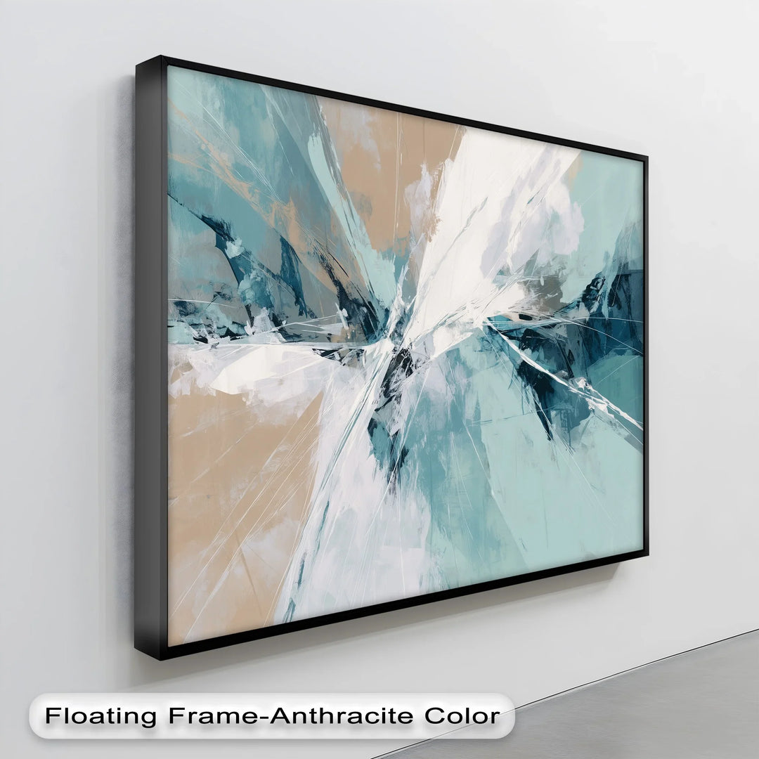 Glacial Pulse – Cool Toned Dynamic Abstract Canvas Print - MyPhotoStation