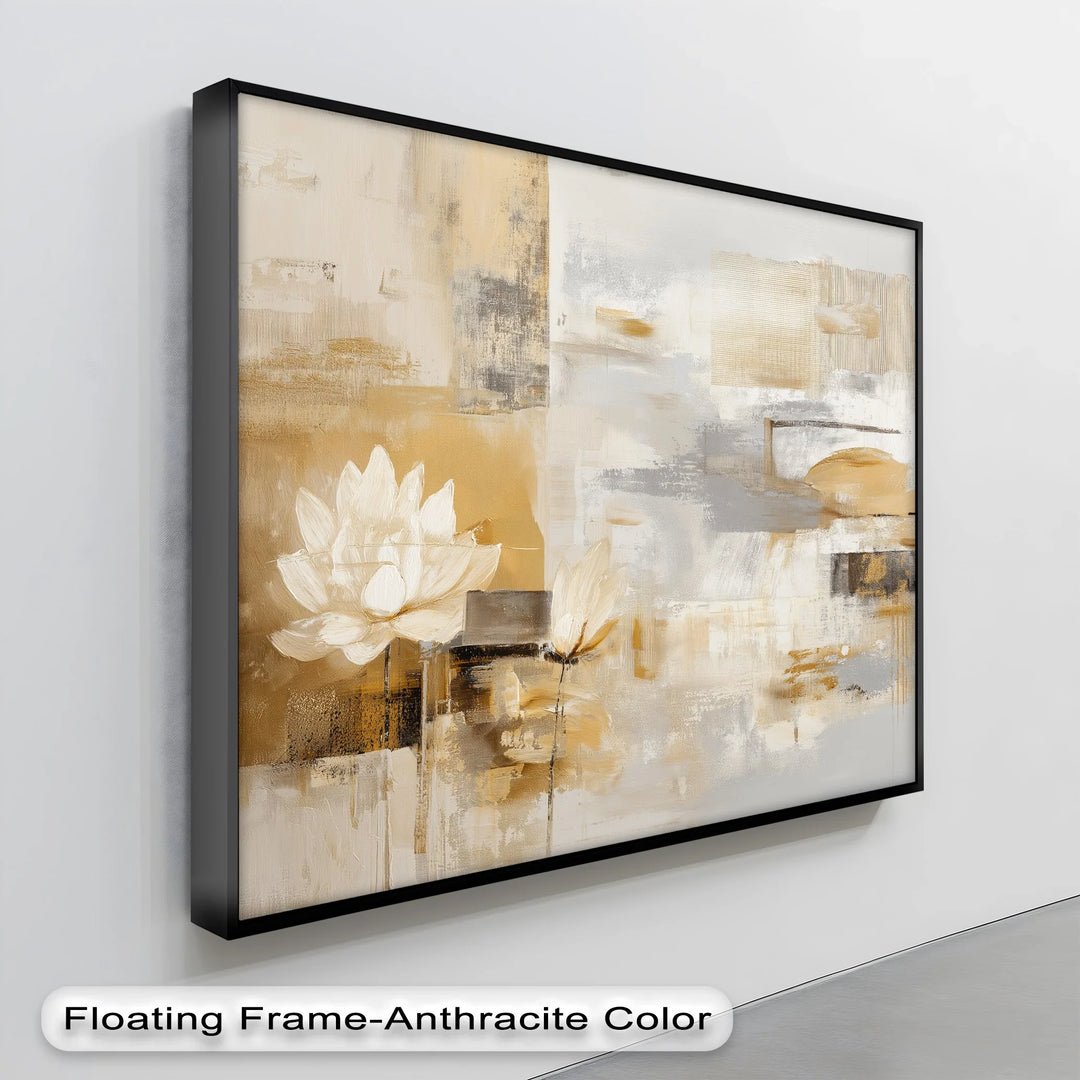 Minimal Gold Lotus Abstract – Canvas Print - MyPhotoStation