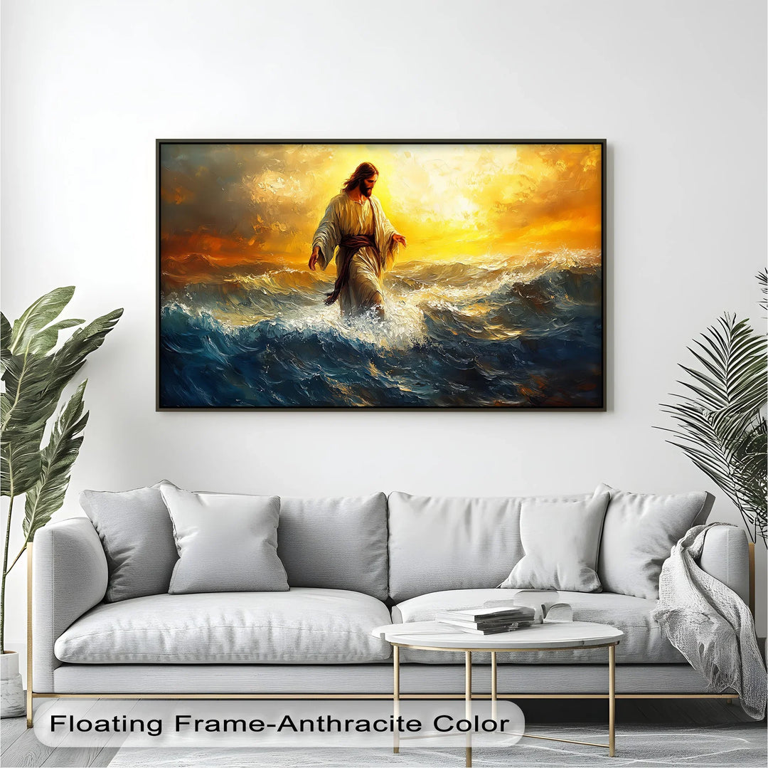 Walking on Faith – Jesus on the Water Canvas Print - MyPhotoStation