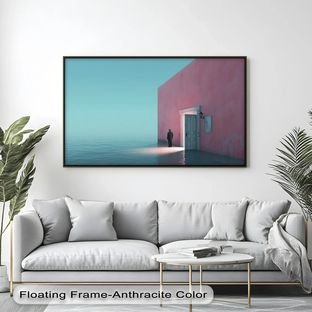 Surreal Doorway by the Sea – Minimalist Concept Canvas Print - MyPhotoStation