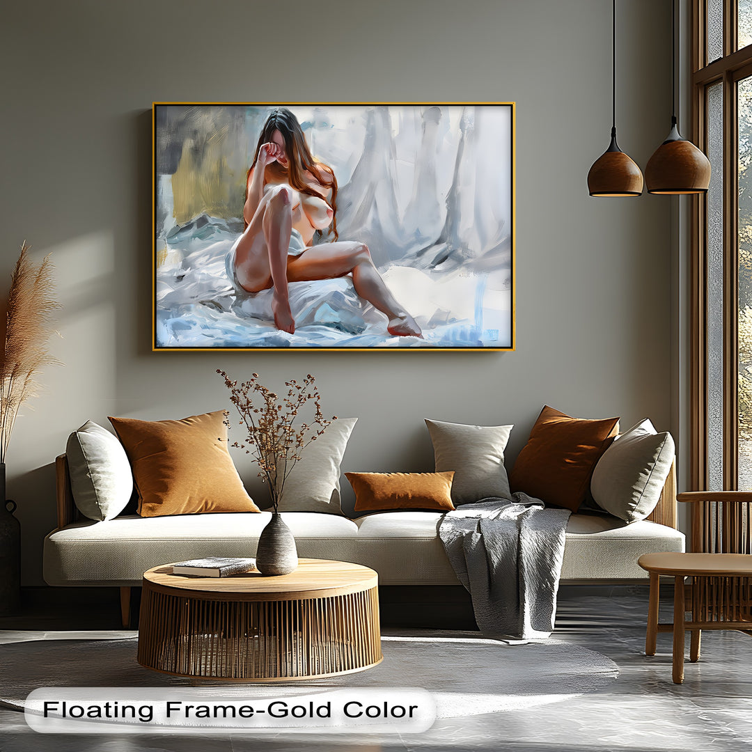 Veil of Solitude – Erotic Canvas Wall Art | Nude Canvas Artwork