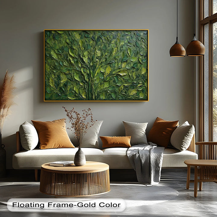 Verdant Bloom – Lush Textured Leaf Abstract Canvas Print - MyPhotoStation