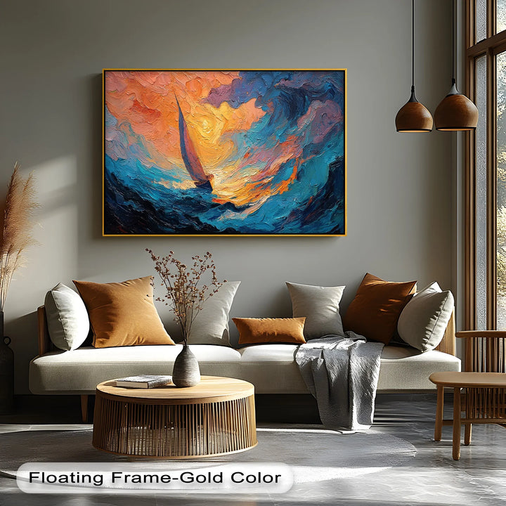 Into the Storm – Abstract Sailboat Sunset Canvas Print - MyPhotoStation