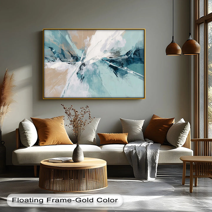 Glacial Pulse – Cool Toned Dynamic Abstract Canvas Print - MyPhotoStation