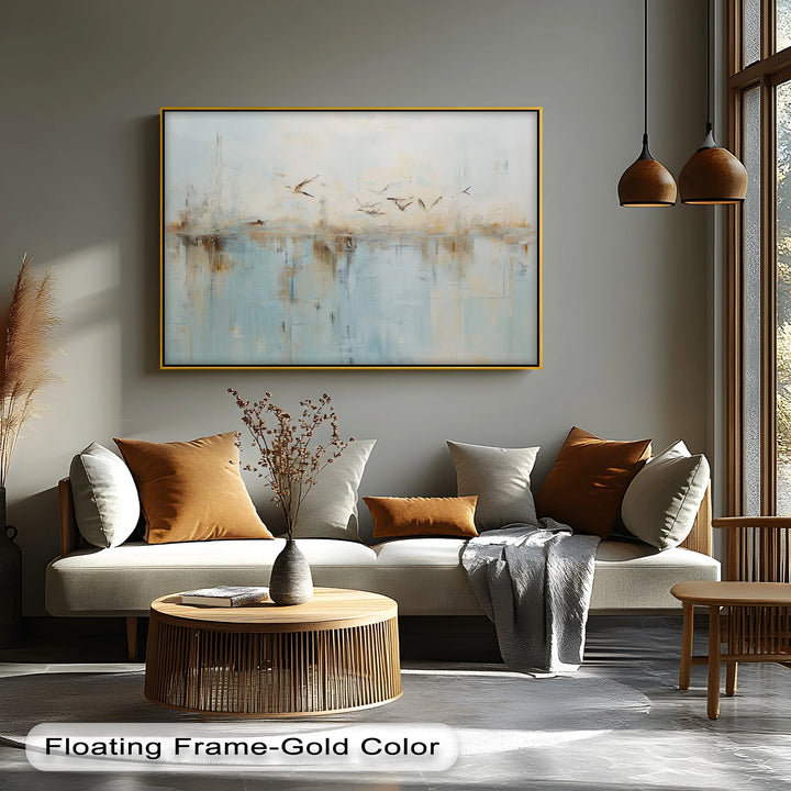 Tranquil Flight Over Reflections – Abstract Birds Canvas Print - MyPhotoStation