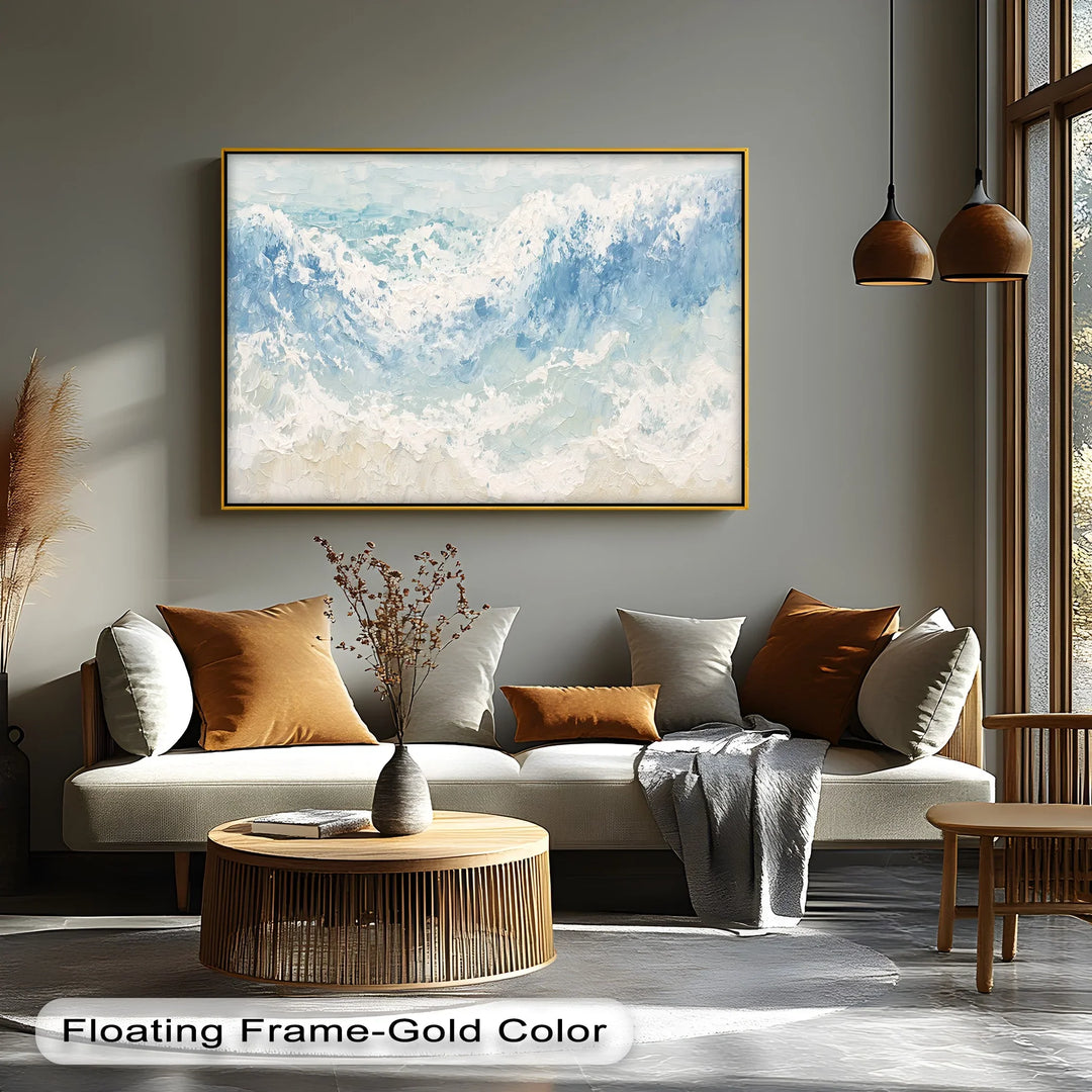 Ocean's Whisper – Soft Wave Textured Canvas Print - MyPhotoStation