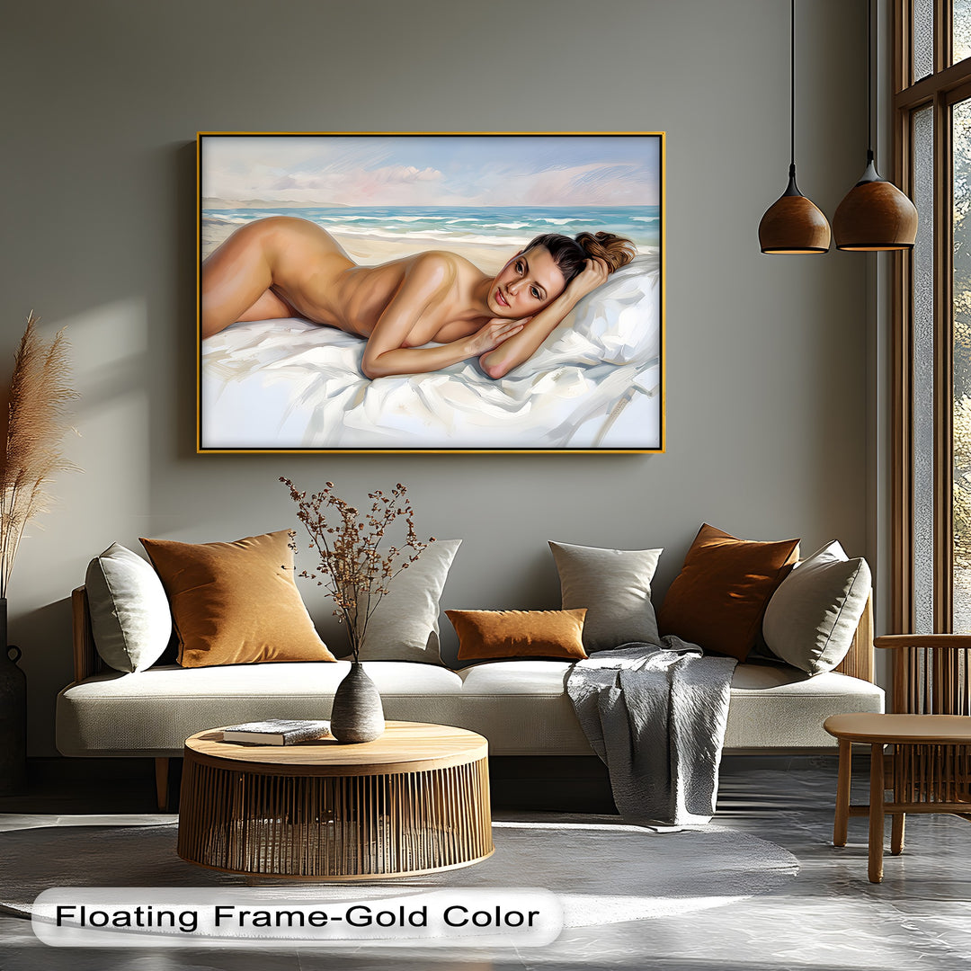 Bare Bliss – Nude Beach Framed Erotic Canvas Wall Art | Naked Art