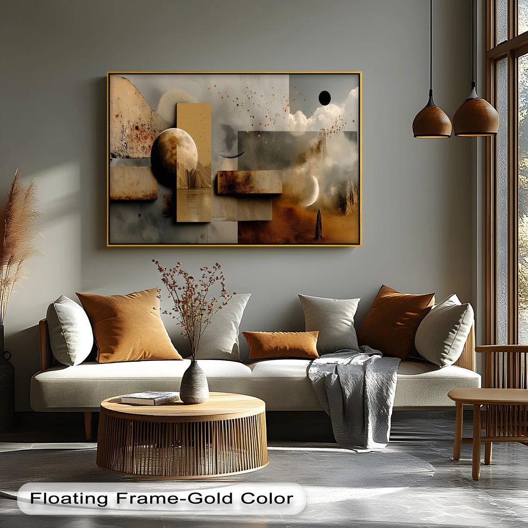 Lunar Relic – Celestial Desert Dreamscape Abstract Canvas Print - MyPhotoStation