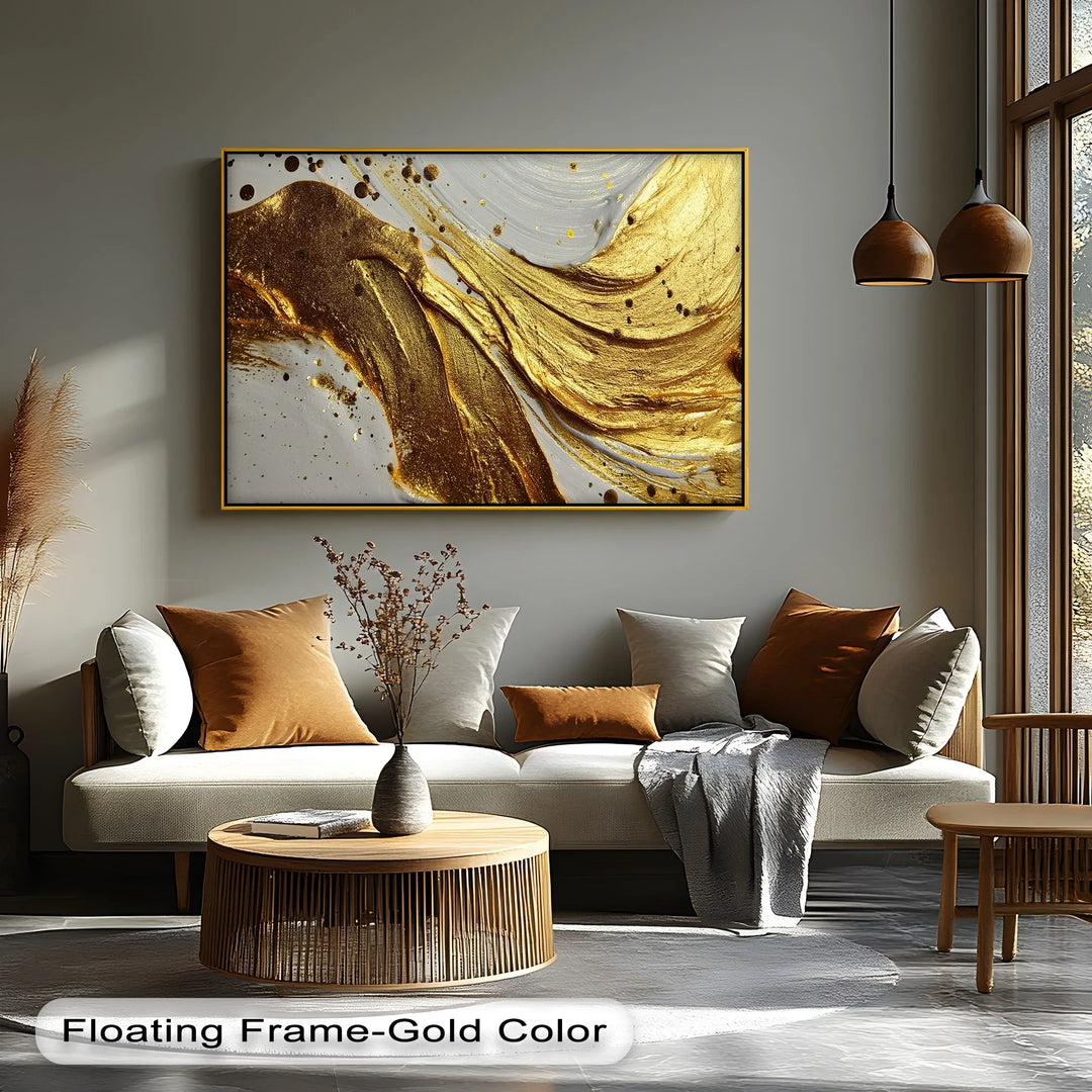 Liquid Gold Flow – Luxe Abstract Canvas Print - MyPhotoStation