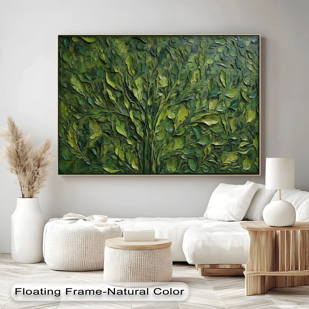 Verdant Bloom – Lush Textured Leaf Abstract Canvas Print - MyPhotoStation