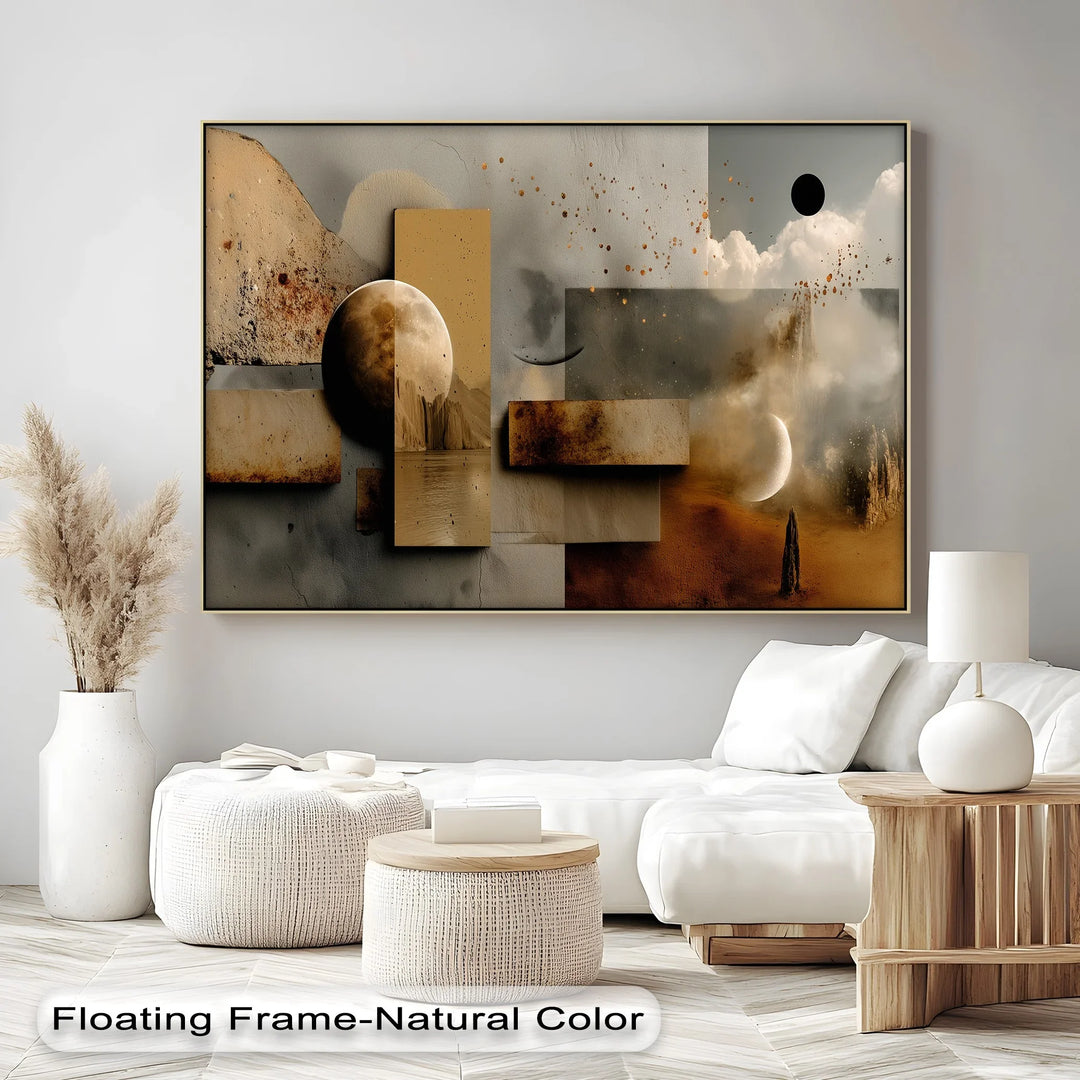 Lunar Relic – Celestial Desert Dreamscape Abstract Canvas Print - MyPhotoStation