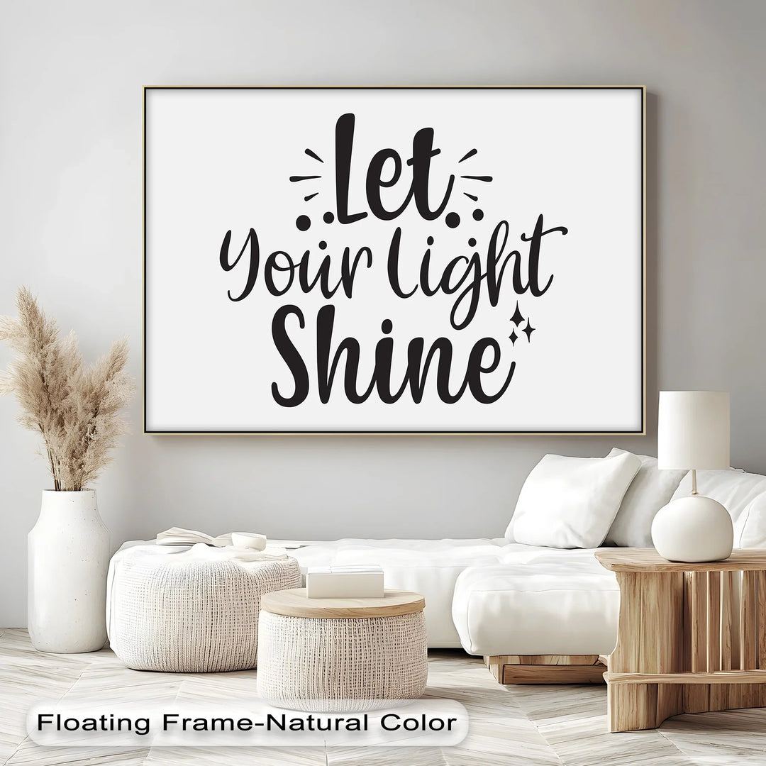 Let Your Light Shine – Uplifting Modern Script Canvas Print - MyPhotoStation
