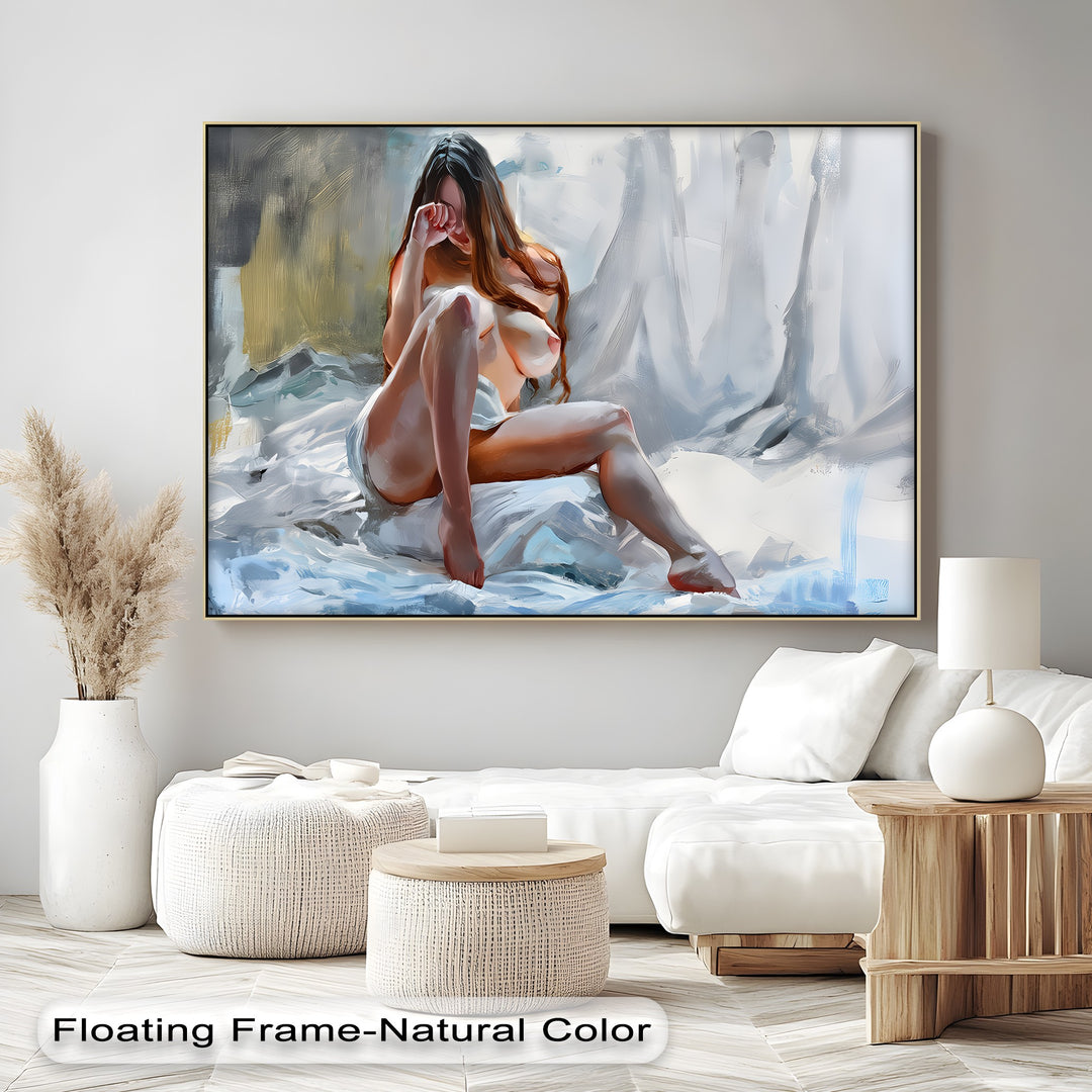 Veil of Solitude – Erotic Canvas Wall Art | Nude Canvas Artwork