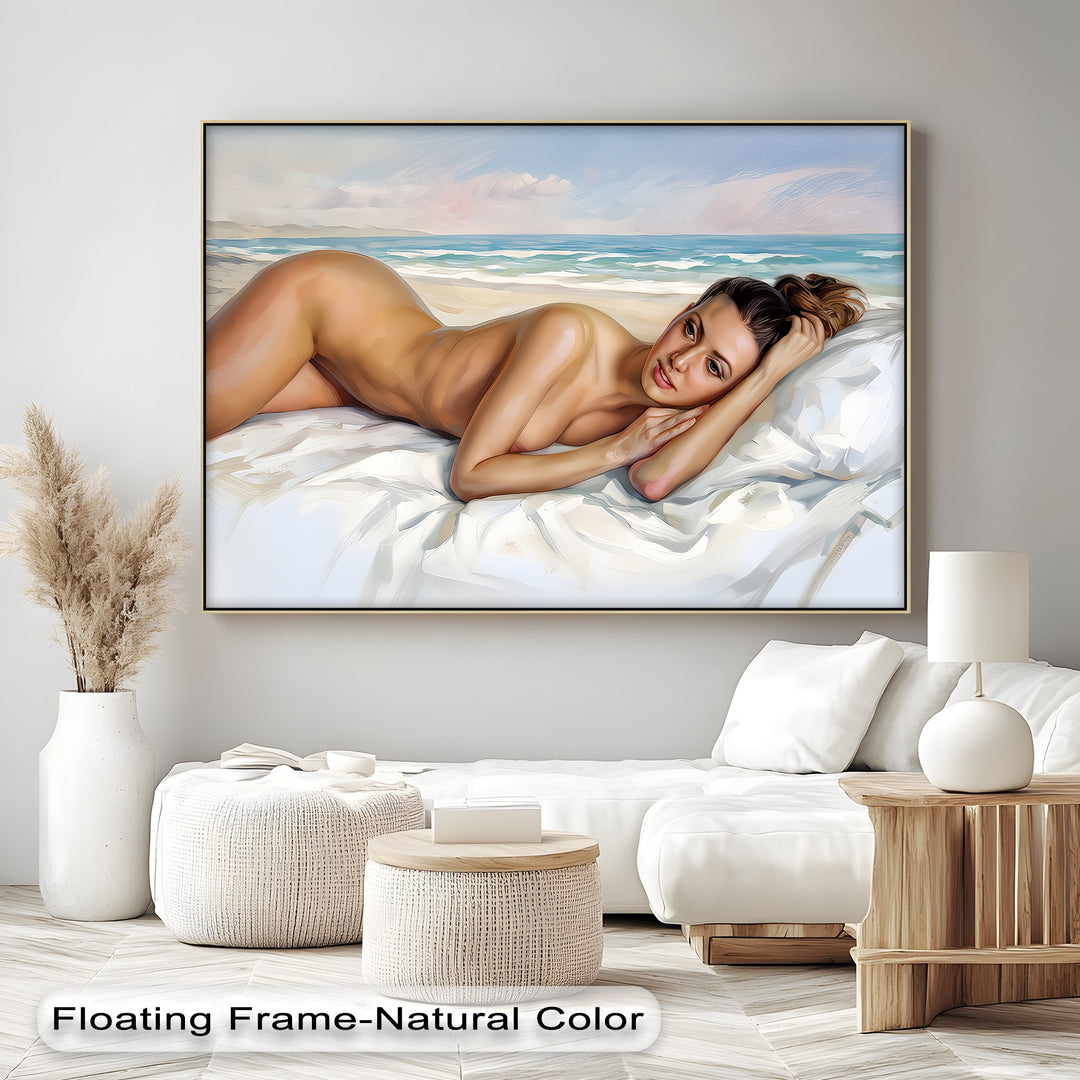 Bare Bliss – Nude Beach Framed Erotic Canvas Wall Art | Naked Art