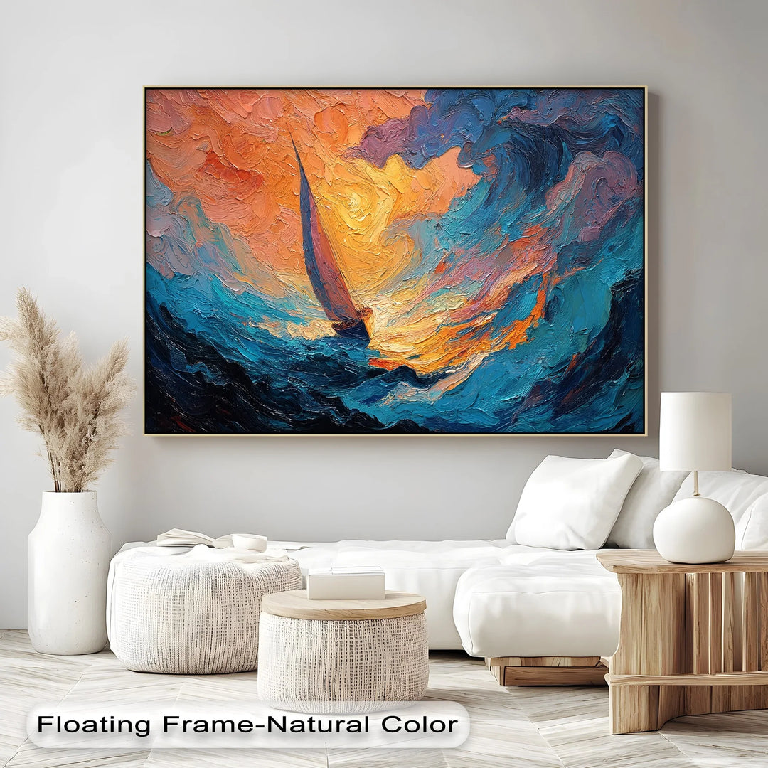 Into the Storm – Abstract Sailboat Sunset Canvas Print - MyPhotoStation