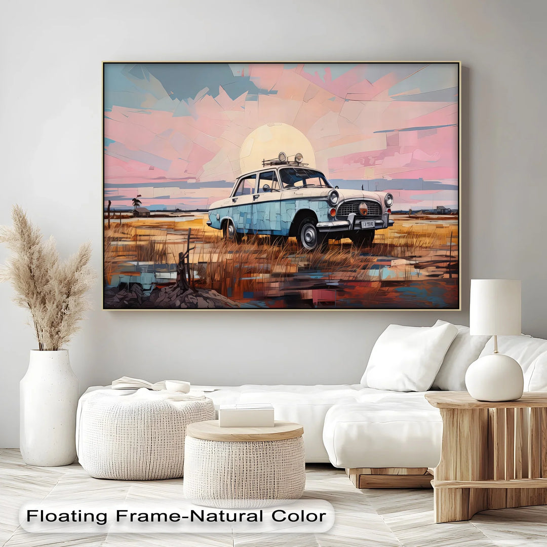 Classic Sedan Under Sunset Skies – Car Canvas Print - MyPhotoStation