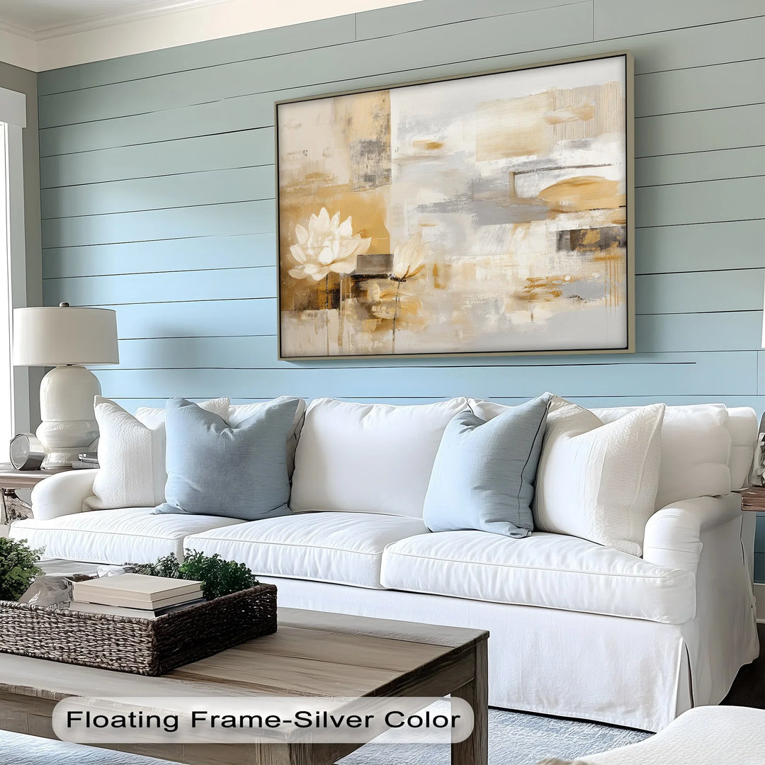 Minimal Gold Lotus Abstract – Canvas Print - MyPhotoStation