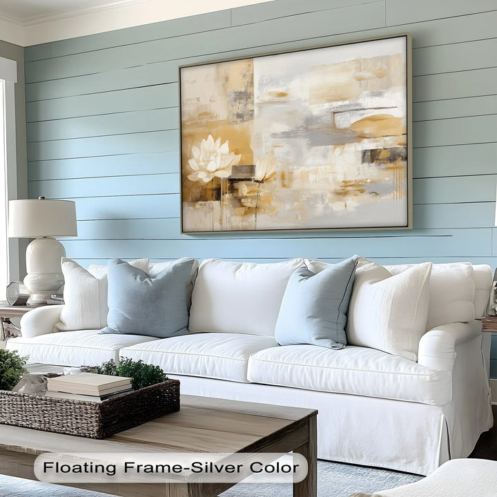 Minimal Gold Lotus Abstract – Canvas Print - MyPhotoStation