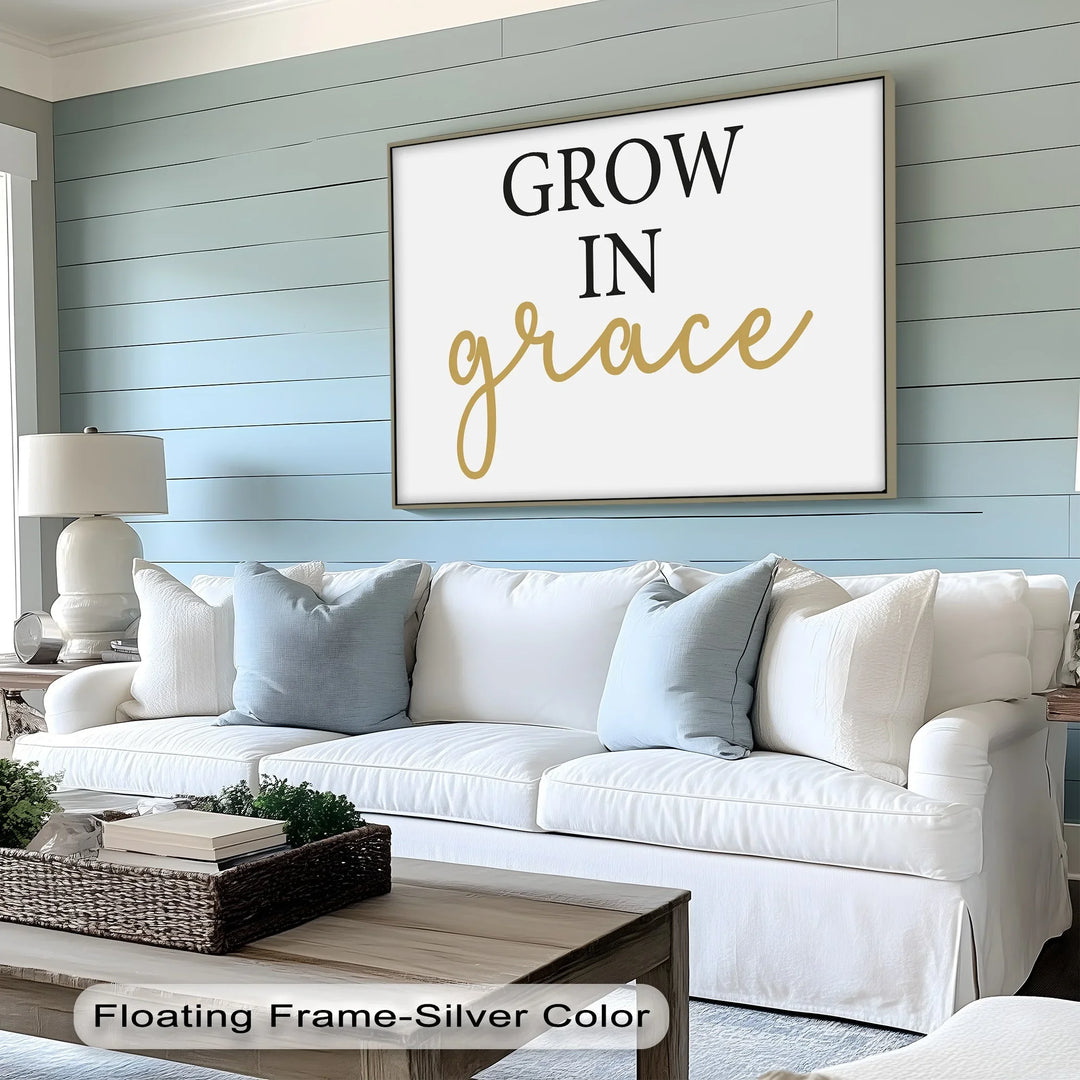 Faith-inspired wall decor with classic serif and cursive mix