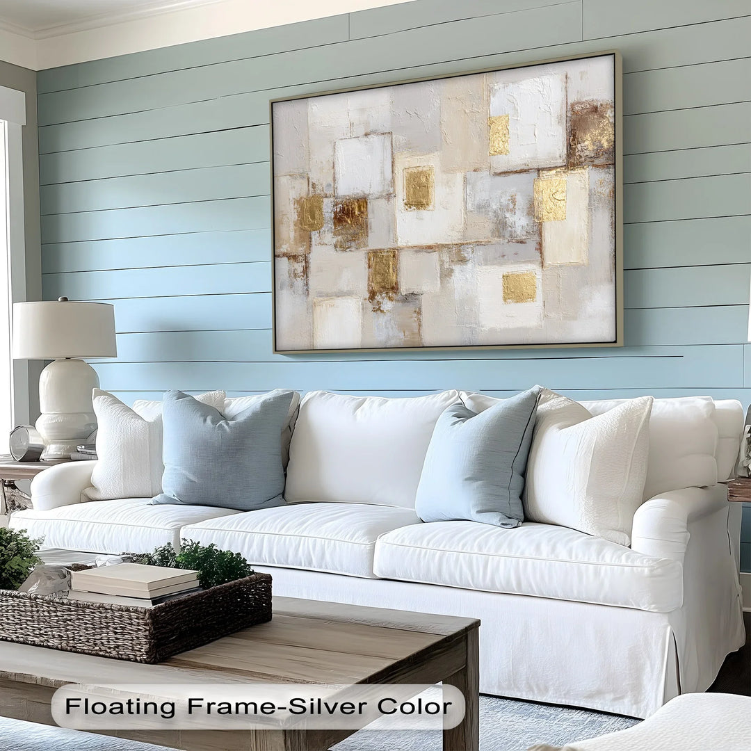 Golden Harmony in Neutrals – Abstract Texture Canvas Print - MyPhotoStation