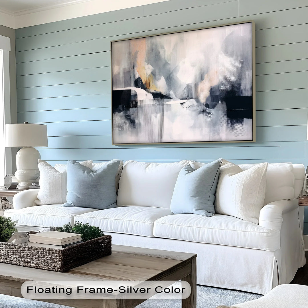 Modern pastel abstract composition with vertical lines