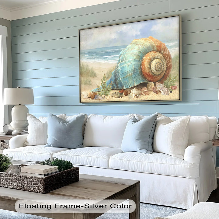 Coastal Tranquility – Sea Shell on the Shoreline Canvas Print - MyPhotoStation