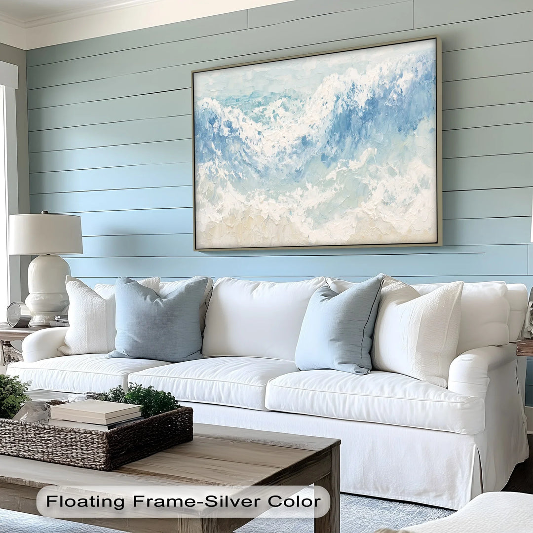 Ocean's Whisper – Soft Wave Textured Canvas Print - MyPhotoStation